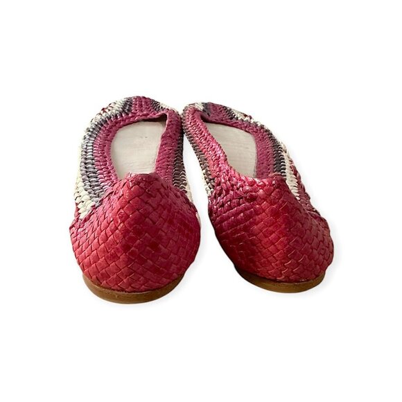 Prada Round Toe Multicolor Woven Leather ballerinas Flats, Size 39 EU, Pink mult - Picture 6 of 9